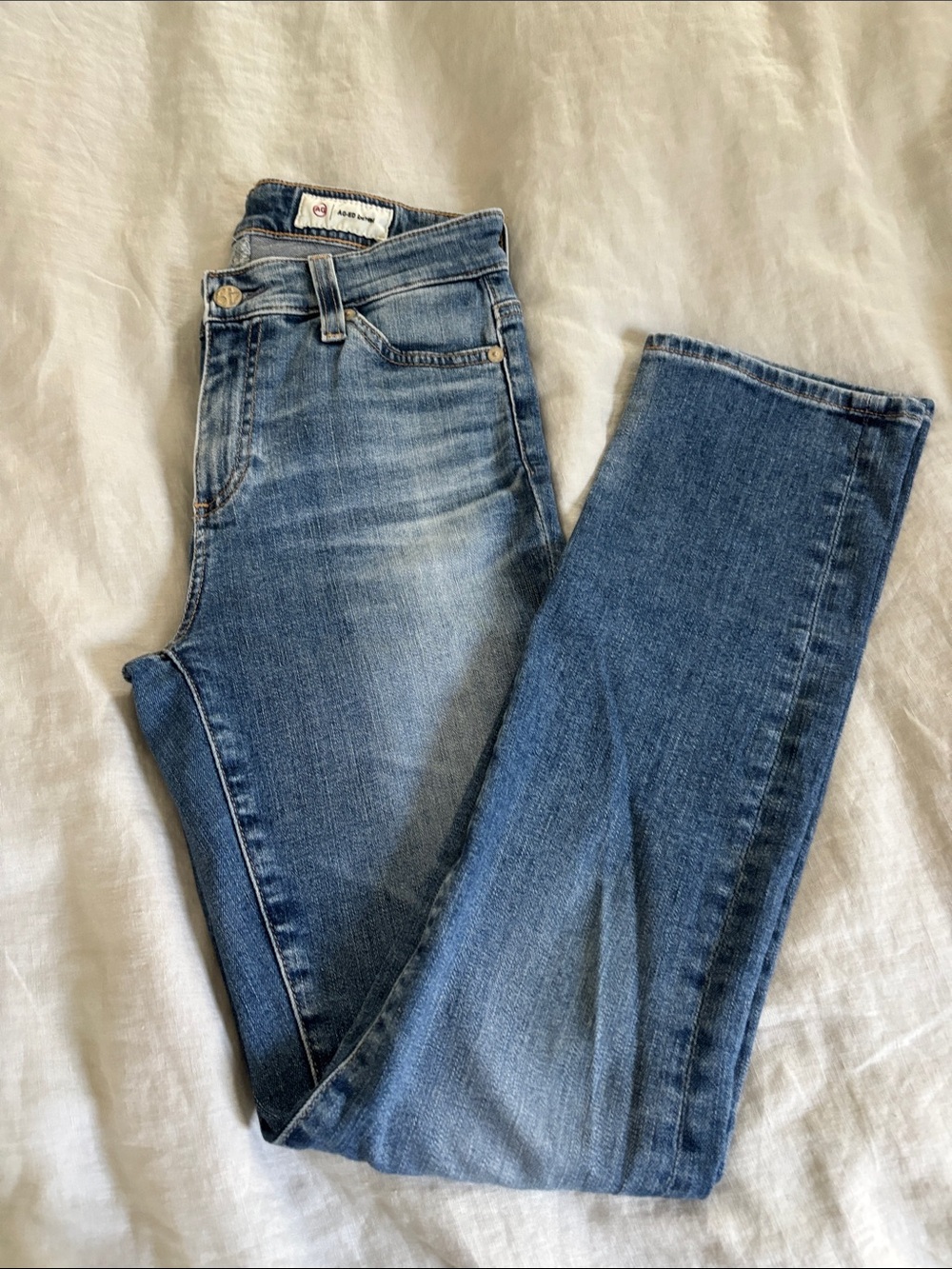 AG Mari Slim Straight High-Rise Women's Jeans in Medium Blue